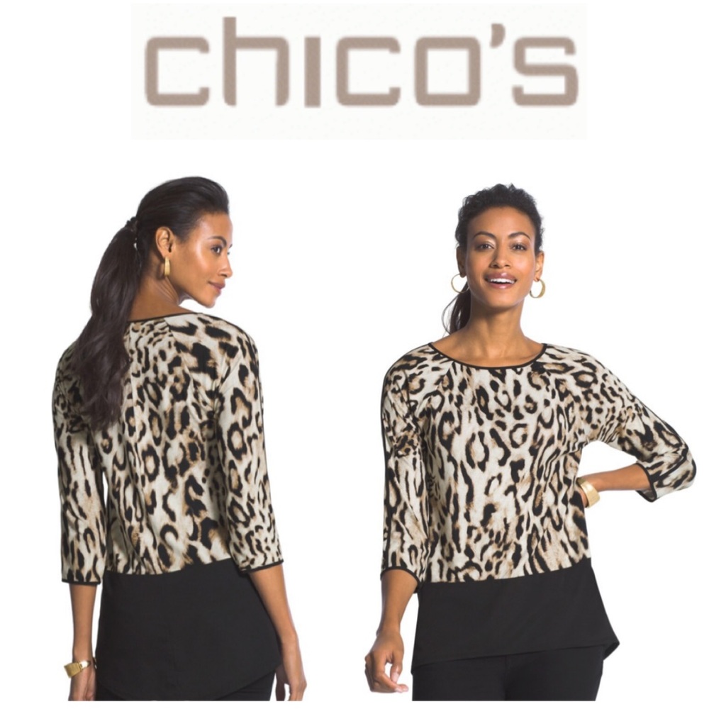 NEW!  Chico’s Leopard chic top (2)